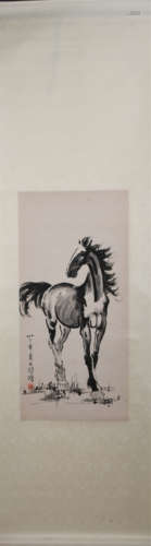 A CHINESE PAINTING OF STEED