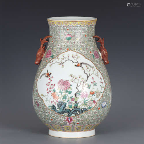A CHINESE FAMILLE ROSE ZUN VASE
