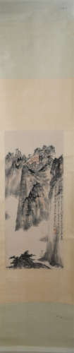 A CHINESE PAINTING OF LANDSCAPE AND FIGURE