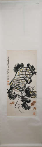 A CHINESE PAINTING OF CRABS