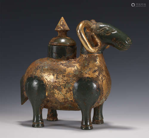 A CARVED RAM-SHAPED JADE INCENSE BURNER