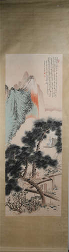 A CHINESE PAINTING OF LANDSCAPE AND FIGURE