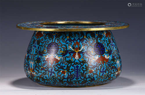 A CHINESE CLOISONNE ENAMEL BASIN