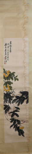 A CHINESE PAINTING OF LOQUAT TREE