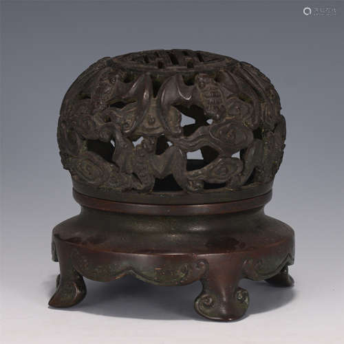 A CHINESE BRONZE INCENSE BURNER