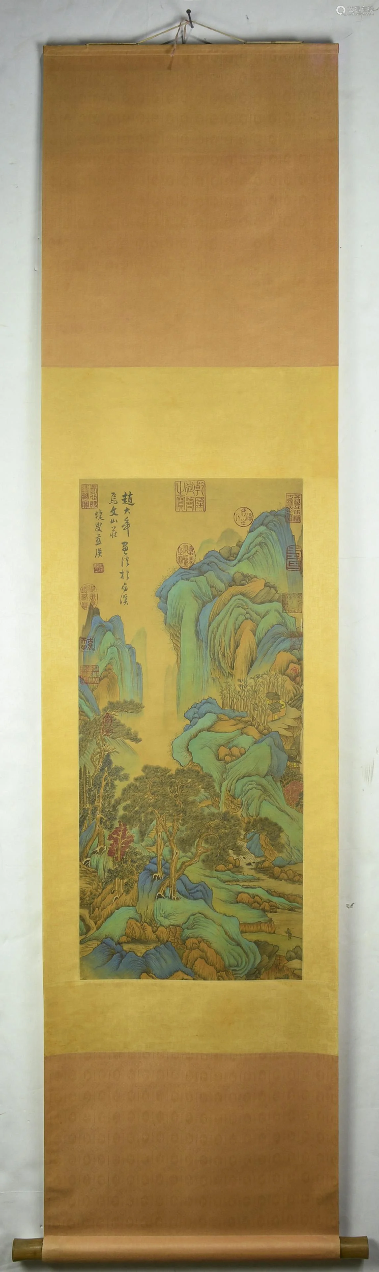 After Zhao Lingrang Scroll Landscape With Blue Green Deal Price Picture