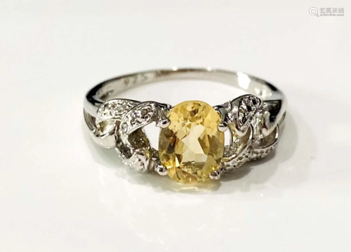 GORGEOUS BRIGHT CITRINE 1CT OVAL FILIGREE RING