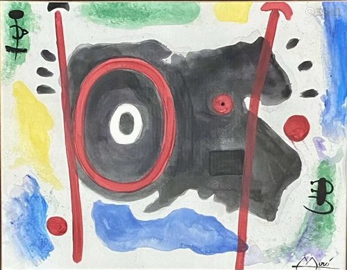 JOAN MIRO ABSTRACT MIXED MEDIA ON PAPER V$6,000