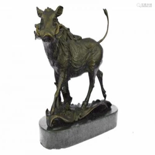 Wild Boar Animal Mascot Bronze Sculpture