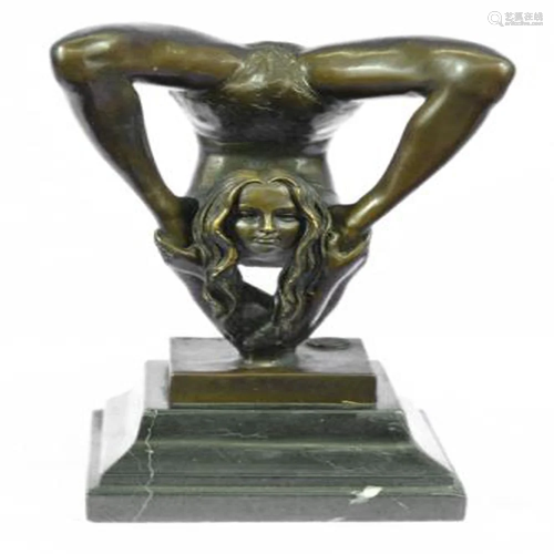 Semi Nude Acrobat Female Agile Flexible Bronze