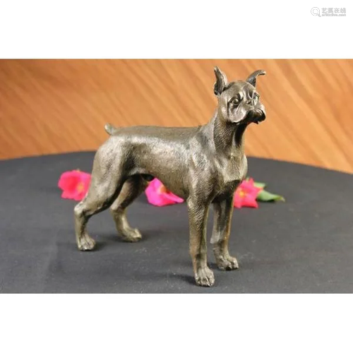 English Boxer Dog Bronze Sculpture