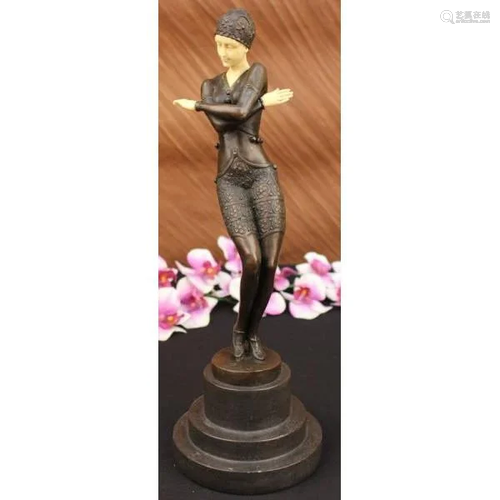 Cross Arm Lady Bronze Sculpture