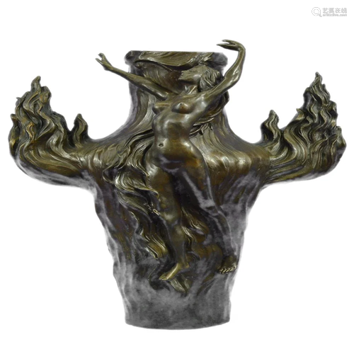 Exquisite Nude Vase Bronze Sculpture