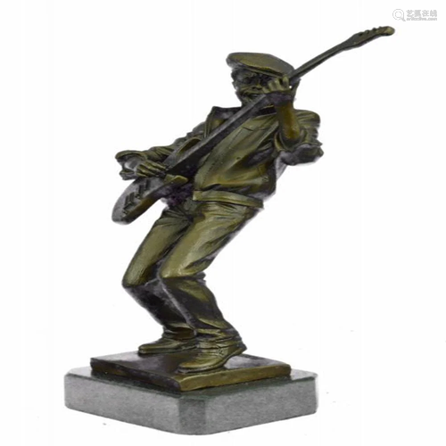 Guitar Player Singer Bronze Sculpture