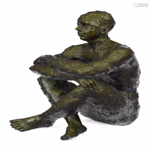 Man with Poker Outfit Bronze Sculpture