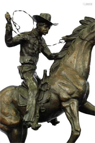 Cowboy with Rope Bronze Sculpture