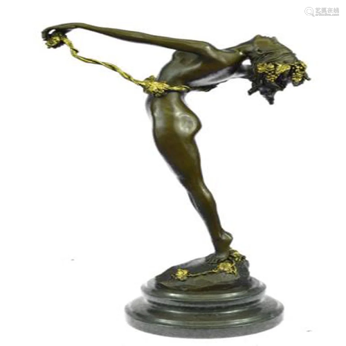 Nude Women Bronze Figure on Marble Base Figurine