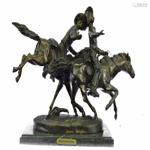 Wounded Bunkie Western Cowboy Bronze Sculpture