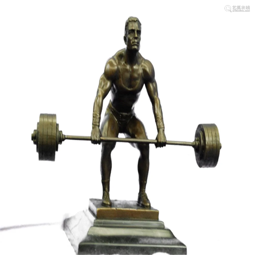 Power Weightlifters Sport Memorabilia Bronze Figure