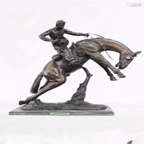 Twister Cowboy on Horseback Bronze Sculpture