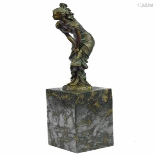 Brown Patina Lady Dancer Bronze Sculpture