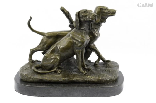 Two Dog Animal Edition Bronze Sculpture