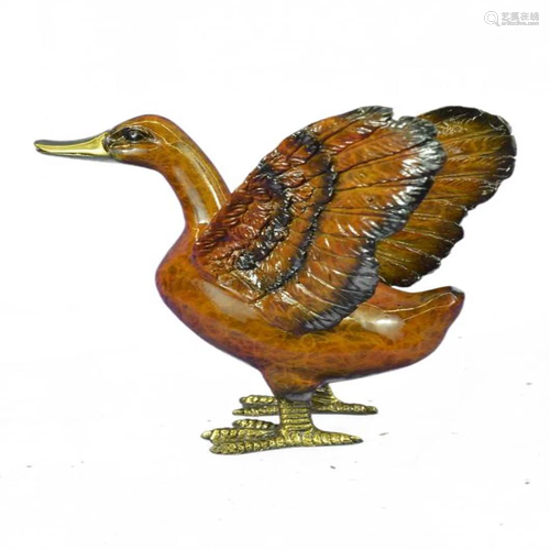 Duck Bronze Figurine