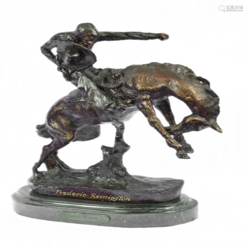 Cowboy With Horse Bronze Sculpture