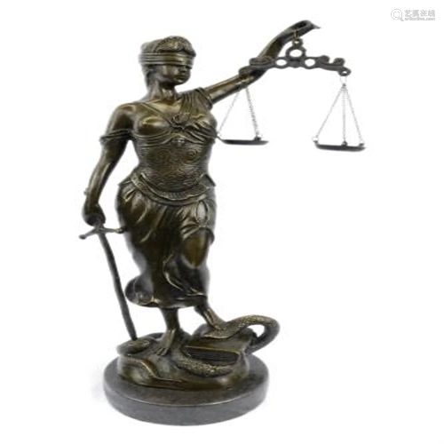 Blind Justice Lady Bronze Sculpture