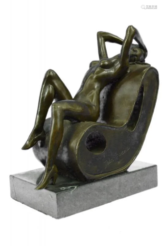 Lady Sun Bathing Bronze Statue