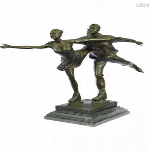 Ice Skating Bronze Sculpture