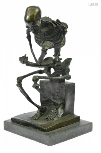 Skeleton thinker Bronze Sculpture