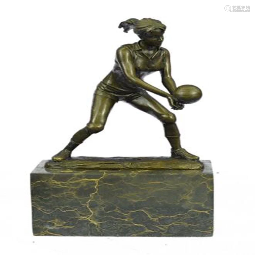 Girl Volleyball Player Bronze Figurine