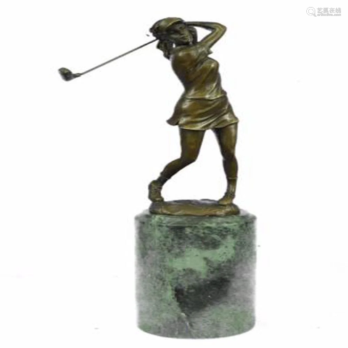 Golfer Female Golfing Trophy Bronze Sculpture