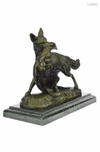 Poacher Fox Bronze Sculpture