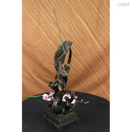 Saint George killing Dragon Bronze Sculpture Art