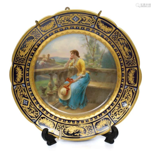 Decorative wall plate by Fruhlingshoffen Royal Vienna