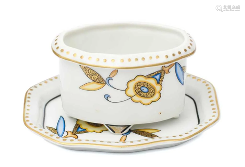 Kuznetsov porcelain napkin holder, hand painted