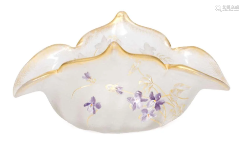 Art Nouveau style decorative glass bowl by Davm Nancy