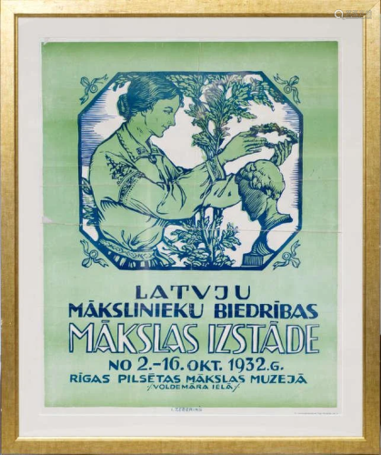 Exhibition poster; Indrikis Zeberins (1882-1969)