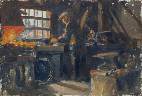 In the workshop; Indrikis Zeberins (1882-1969)