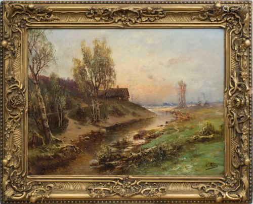 Landscape with estuary; Karlis Rozens (1864-1934)