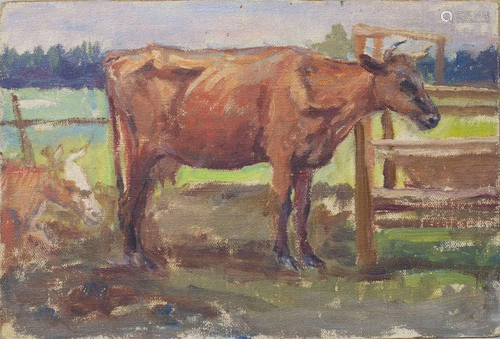 Landscape with a cow; Indrikis Zeberins (1882-1969)