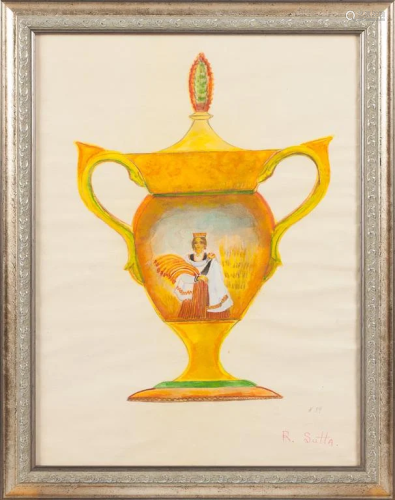 Sketch for vase; Romans Suta (1896-1944)