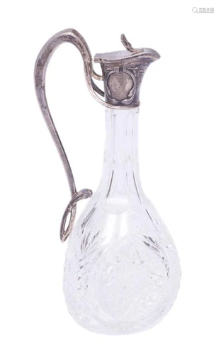 Crystal decanter with silver finish