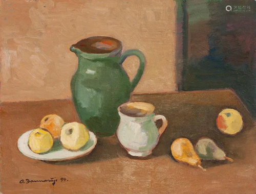 Still Life with Apples; Olgerts Jaunarajs (1907-2003)