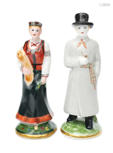 Couple of porcelain figurines by Kuznetsov, Latvia