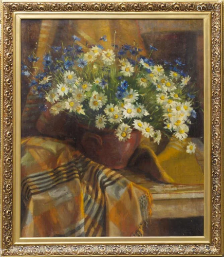 Still life with meadow flowers; Lidija Auza (1914-1989)