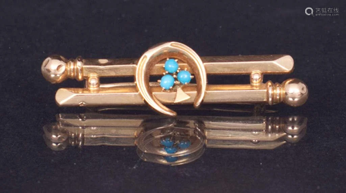 56th proof gold brooch with turquoise