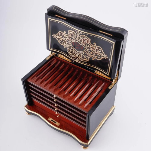 19th century Boulle cigar humidor